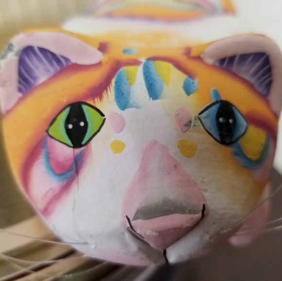 Handpainted Cat Kitty shelf sitter calico handmade - Picture 4 of 5